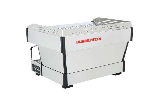 La Marzocco Linea PB s dvěma pákami zezadu ze tří čtvrtin